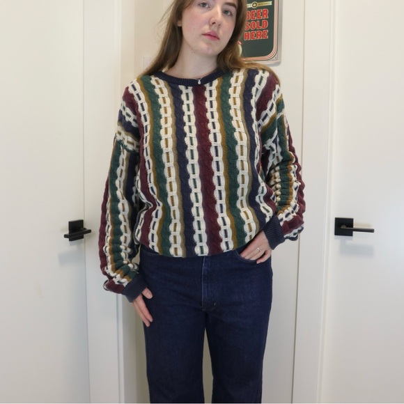 Vintage 90s 3D Knit Sweater - Picture 2 of 5